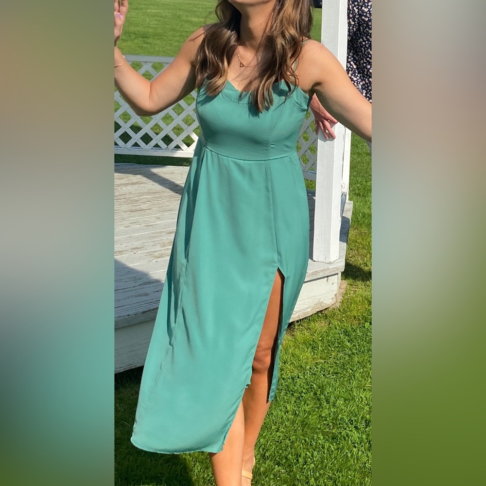 Abercrombie & Fitch Camille Dress Midi Green